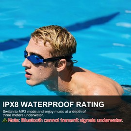 Bone Conduction Swimming Headphones,Wireless IPX8 Waterproof Open-Ear Headphone/Earphones, 32G Underwater Headset/Earbuds, Sports, Swimming, Diving