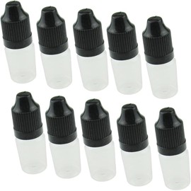 Rowiz 5 ml Empty Plastic Dropper Bottles Clear Bottles Liquid Childproof 10PCS Black Cap