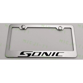 Sonic Stainless Steel License Plate Frame Holder Rust Free
