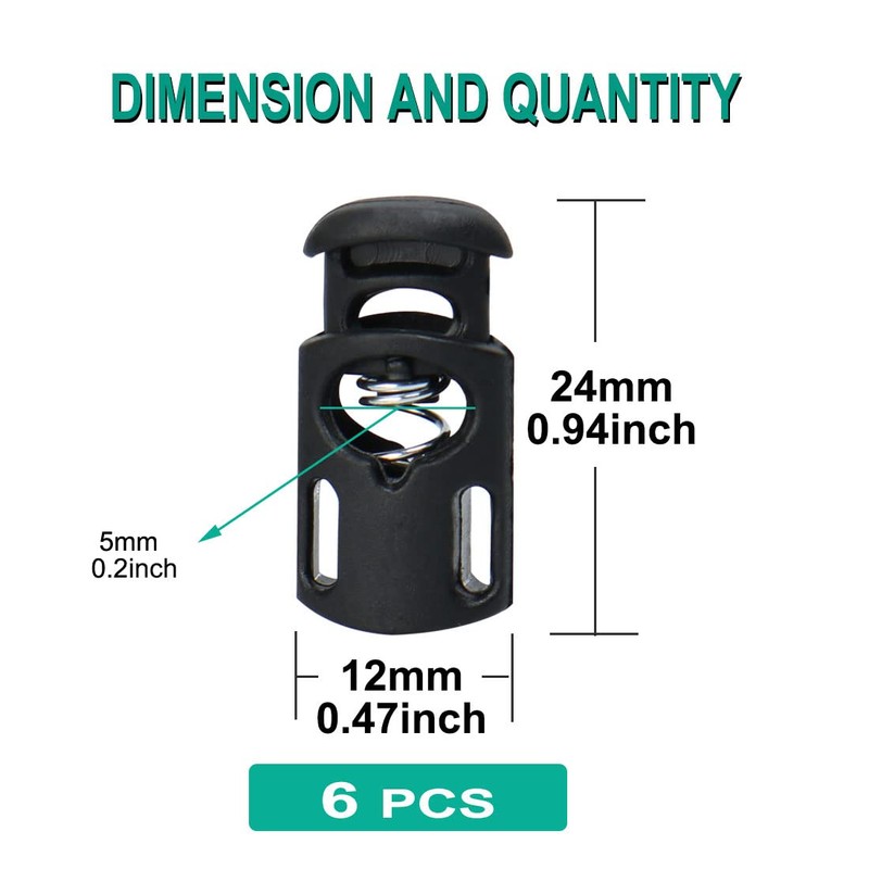 sourcing map Plastic Cord Toggle Clasp Stopper Rope End for