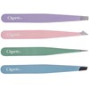 4-Piece Professional Tweezers Set with Case | Stainless Steel |