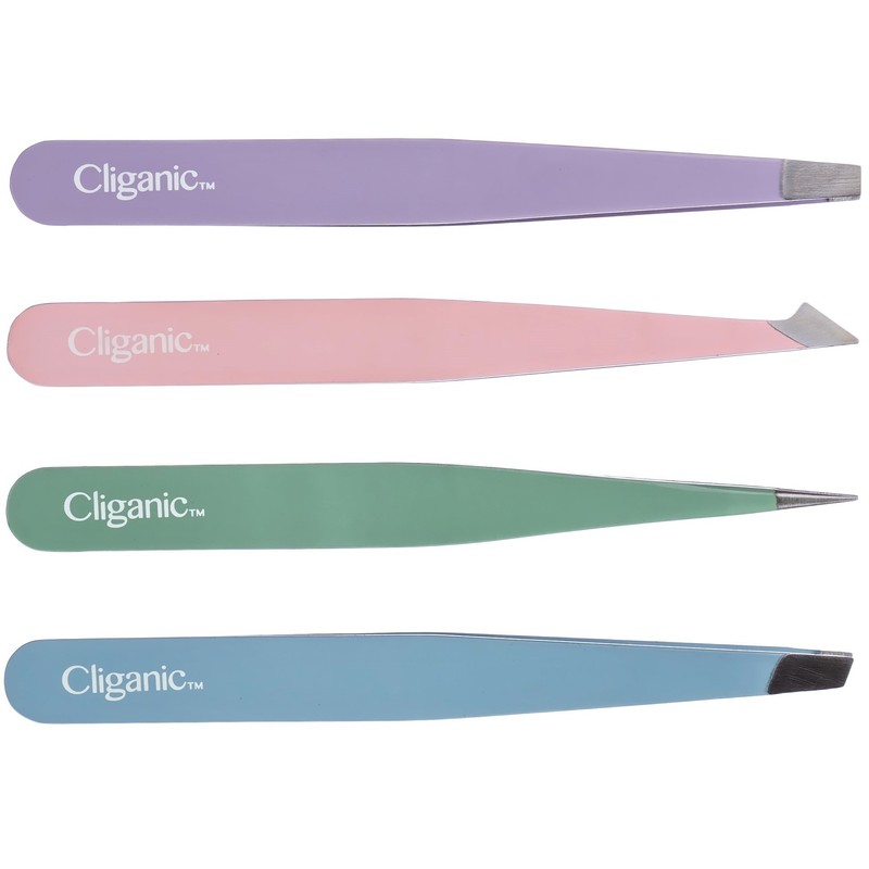 4-Piece Professional Tweezers Set with Case | Stainless Steel |