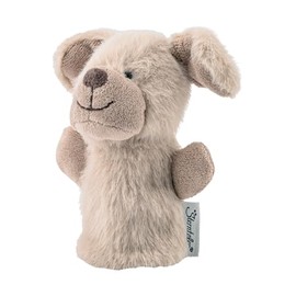 Sterntaler Finger Puppet Dog Lucky - Baby Toy Dog Made of Extra Soft Fabric - Finger Plush Toy for Babies and Children - Fun and Imagination for Home and Travel, Grey Beige