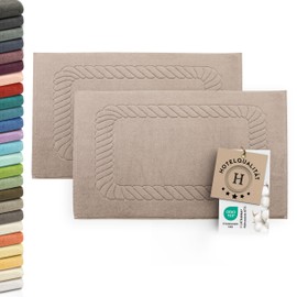 ZOLLNER Set of 2 bath mats, 100% cotton, approx. 50 x 70 cm, 740 g/m², 324.