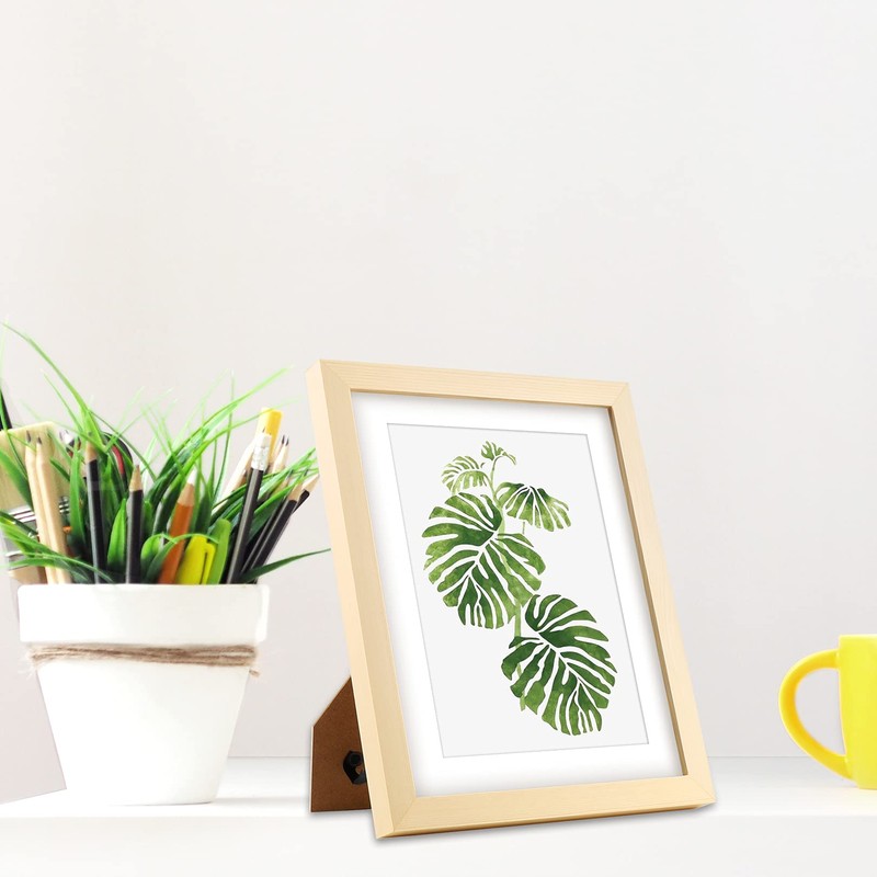 8x10 Grain Picture Frames Nature Solid Wood 6 Pack for