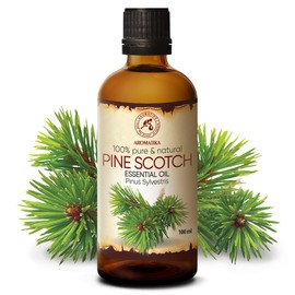 Pine Scotch Oil 3.4 Fl Oz - Pinus Sylvestris - Austria - 100% Pure & Natural - Good for Aromatherapy - Uses for Tension Relief - Diffuser - Home Fragrance - Aroma Bath - Aroma Lamps - SPA