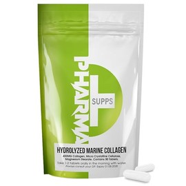 Hydrolyzed Fish Collagen Marine Capsules – Skin, Joint Health Support Supplement – 400mg, 60 Capsules – Pure Fish Collagen for Healthy Skin, Hair, Nails, and Joints – Made in UK