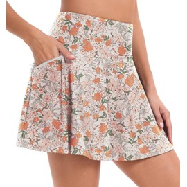 Oyamiki Womens Swim Tennis Skirt High Waisted Tummy Control Tankini Bottom Skort Skirts Casual Summer with 4 Pockets