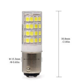 BA15D LED Double Contact Bayonet Base Sewing Machine Bulb 120 Volts,T3/T4/C7/S6,5W Daylight 6000K,LED 40W Halogen Replacement Bulb,Dimmable (2-Pack)