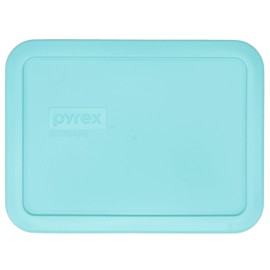 Pyrex 7210-PC Sun Bleached Turquoise Plastic Rectangle Replacement Storage Lid, Made in USA