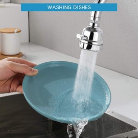 Aireador de Fregadero,Filtro Grifo Cocina,Atomizador Grifo,Difusor Grifo Cocina,360 Grados Aireador de Grifo con 3 Modos,Antisalpicaduras (Plata-A)