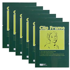 Ambiance Gallery Clip Frame Modern Low Profile Invisible Minimalist Picture Photo Gallery Frame, Includes Glass and Backing - 4x6 - [Box of 6]
