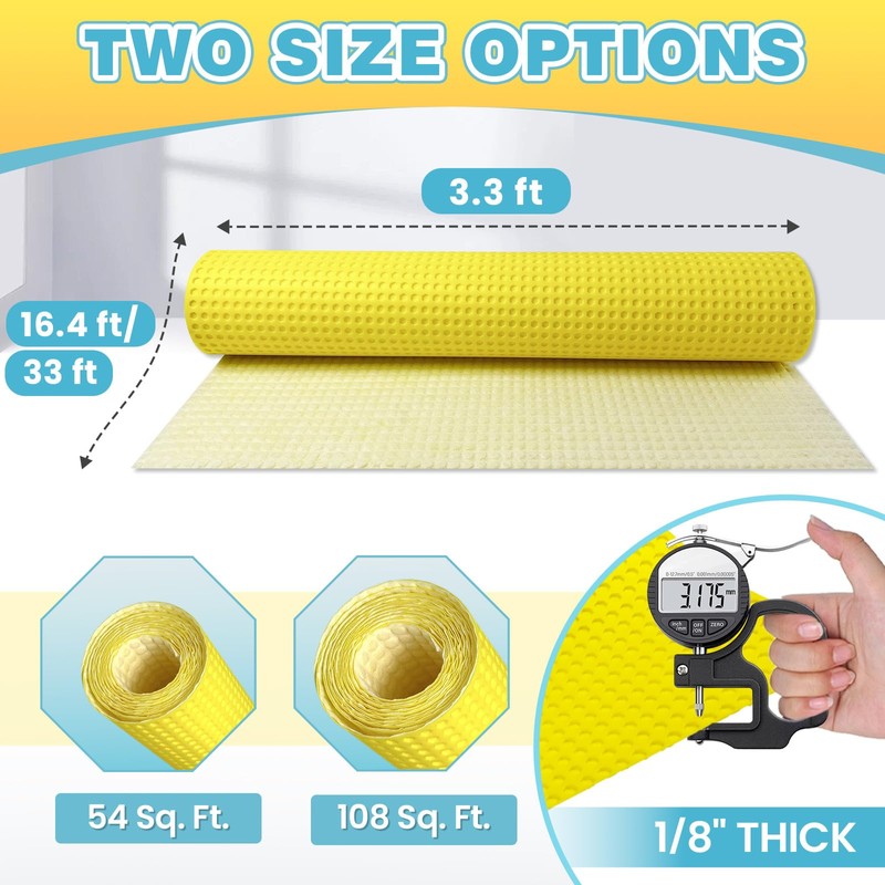 MAXKOSKO 108 Sq.Ft. uncoupling Membrane for Tile, 1/8''(3mm) Thick Waterproof