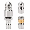 Sewer Jetter Nozzle Kit, 3-Pack Stainless Steel Jet Nozzles with