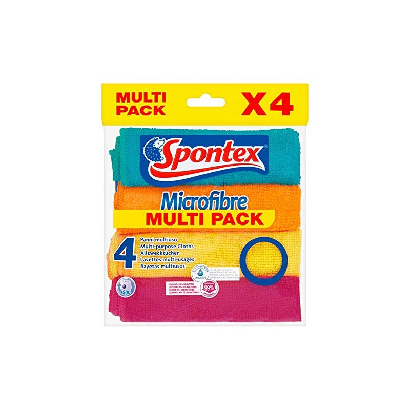 Spontex Microfibre Cloths 4 Pack
