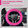 5PCS Fluffy Car Steering Wheel Cover Set, Includes Faux Fur