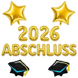 ABI 2026 Decoration, Graduation 2026 Foil Balloons, Graduation Decoration Balloon, Exam Passed Gifts, with Star Bachelor Hat Motif, for Graduation Party, Graduation Decoration