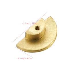 XUEBEI Solid Brass Cabinet Knobs Semicircle Drawer Knobs Cabinet Dresser Drawer Pulls Handles Modern Furniture Hardware for Kitchen Bathroom (Golden 2 Pack)