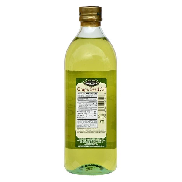 Mantova Grapeseed Oil 34 Oz, high in antioxidants and possessing cholesterol-lowering properties. A neutral, non-greasy mouth-feel also makes it versatile in the kitchen.