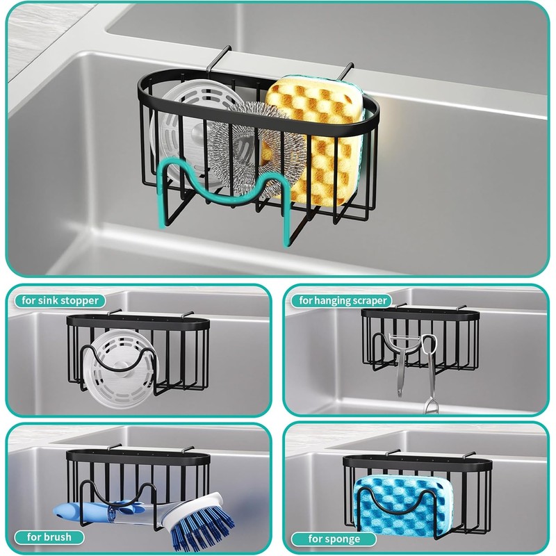 HapiRm Sponge Holder for Kitchen Sink - Rustproof Hanging Kitchen