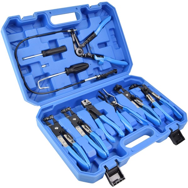 9PCs Hose Clamp Pliers, Flexible Wire Long Reach Hose Clamp