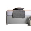 Diwan-Bettgestell, Wildlederimitat, tiefe Passform, Belledorm Volant, King-Size-Bett, Marineblau