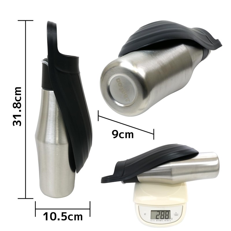 DOGPET Pet Dedicated Stainless Steel Water Bottle, 256.4 ft (750