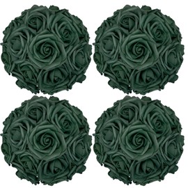 Tigeen 100 Pcs Artificial Foam Roses Mother's Day Artificial Flower Bulk Fake Roses with Stems Decoration DIY for Mom Wedding Brides Maid Bridal Bouquet Centerpieces Party(Army Green)
