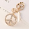 YONGYAN Crystal Peace Sign Keychain Purse Handbag Pendant Rhinestone Car