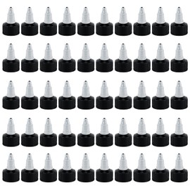 OLYCRAFT 50Pcs Squeeze Bottle Cap 24/410 Bottle Dispensing Caps Black Twist Bottle Caps Natural Twist Top Caps Bottle Lid Replacement Caps for Squeeze Bottles Water Glue Dispensing Caps