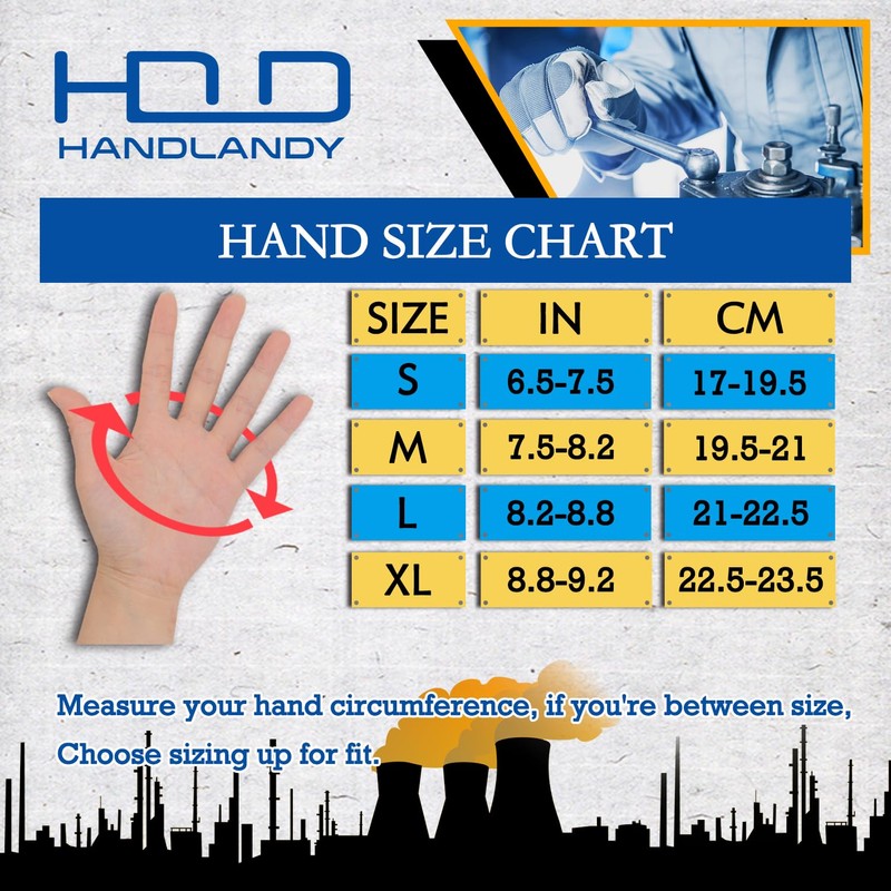 HANDLANDY Mens Work Gloves, Flexible Utility Working Gloves, Touch Screen