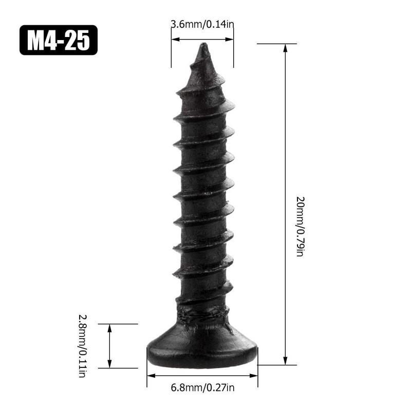 STARVAST 100pcs Phillips Modified Truss Head Wood Screws, Black Stainless