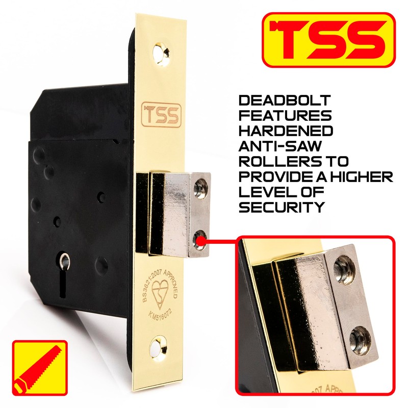 TSS High Security 5 Lever British Standard Mortice Deadlock with