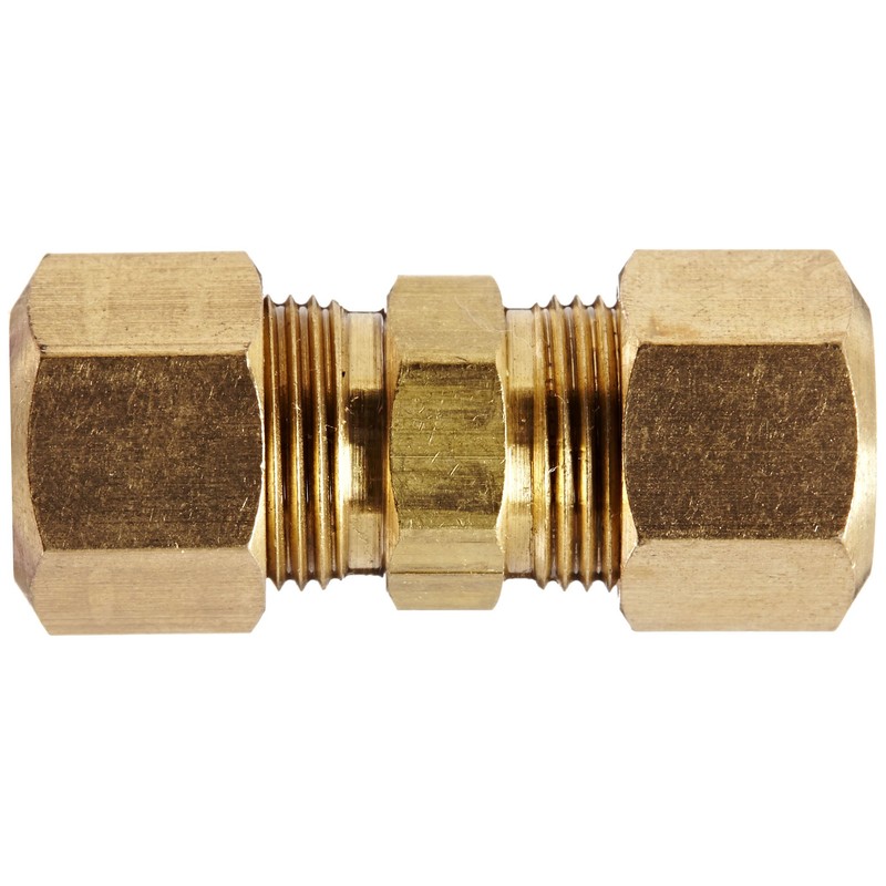 Anderson Metals 50062-06 50062 Brass Compression Tube Fitting, Union, 3/8"