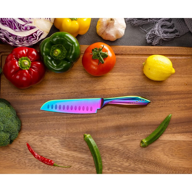 WELLSTAR Santoku Knife 5 Inch, Super Sharp German Steel Kitchen