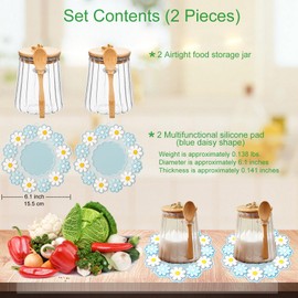 CNWSGEM Sugar Container Sugar Bowls 25.36 FL OZ Glass Coffee Canister Airtight Food Storage Jar with Lid and Spoon Candy Jar Coffee Bar Accessories Coffee Jar Storage Coffee Beans Powder (2 Pack)