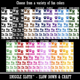 Chinook Dog Paw Prints Fun Text Temporary Tattoo Water Resistant Fake Body Art Set Collection - Purple (One Sheet)