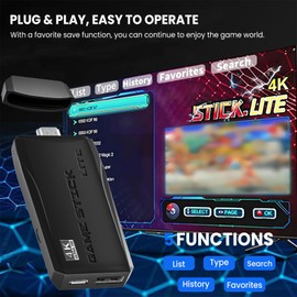 Retro Game Stick 4K Wireless Retro Game Console Built-in 9 Emulators 20000+ Games, Plug & Play Video Games with 4K HDMI Output and 2.4G Wireless Controller Gamepad, Gifts for Birthday