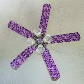 Fancy Blade Ceiling Fan Accessories Blade Cover Decoration, Magenta Chevron