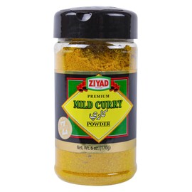 Ziyad Shaker Premium Mild Curry Powder, Flavorful Spices, No Additives, No Preservatives, No Salt, No MSG, 6 oz