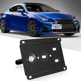 Front Bumper Tow Hook License Plate Mount Bracket Holder No Drill Relocator Hole Adapter Compatible with Lexus ISF RC200t RC250 RC300 RC350 RC-F GS350 GS460 GS450h RX LS etc