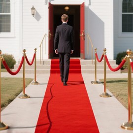 Red Carpet Runner Rug for Party 150gsm 1.3x15FT Thickness Red Rug Runner with 1 Pack Carpet Tape for Wedding Outdoor Accessories, Wedding Party Hallway Rug