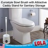 LOLA Toilet Brush and Holder Set, Classic Version, Durable Bristles