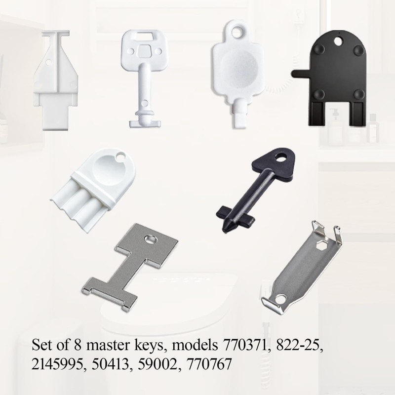 （8PCS） Dispenser Key Set for Most Popular Paper Towel，Toilet Paper，Soap