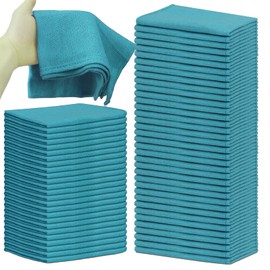 SupremePlus Premium Huck Towels – 100% Cotton Bulk Surgical Towel for General Cleaning, Auto Shop, and Hospital Use, Super Absorbent, Machine Washable, & Low Lint Cloth (Blue, 15 x 27 in. (12 Pack))