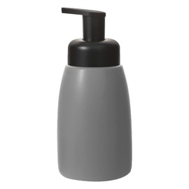 Foaming Hand Soap Dispenser Ceramic Jar Foam Dish Soap Dispenser for Bathroom and Kitchen Sink, Liquid Pump Bottle for Shampoo, Body Wash, Hand Soap, Grey