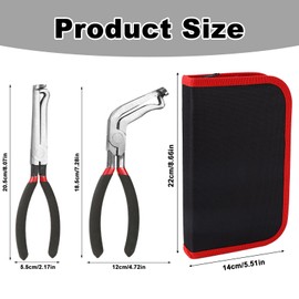 Lyreh 2pcs Electrical Disconnect Pliers, Straight & Bend-Head Electrical Automotive Hose Connector Pliers Fuel Line Tools for Push Tab Style Plugs Car Repair Tool