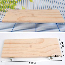 bangminda Platform for Pets Chinchilla Hamster 32 x 14 cm Extra Large Small Animal Platform Hamster Toy for Cage for Guinea Pigs Chinchilla Parrot (Rectangular)