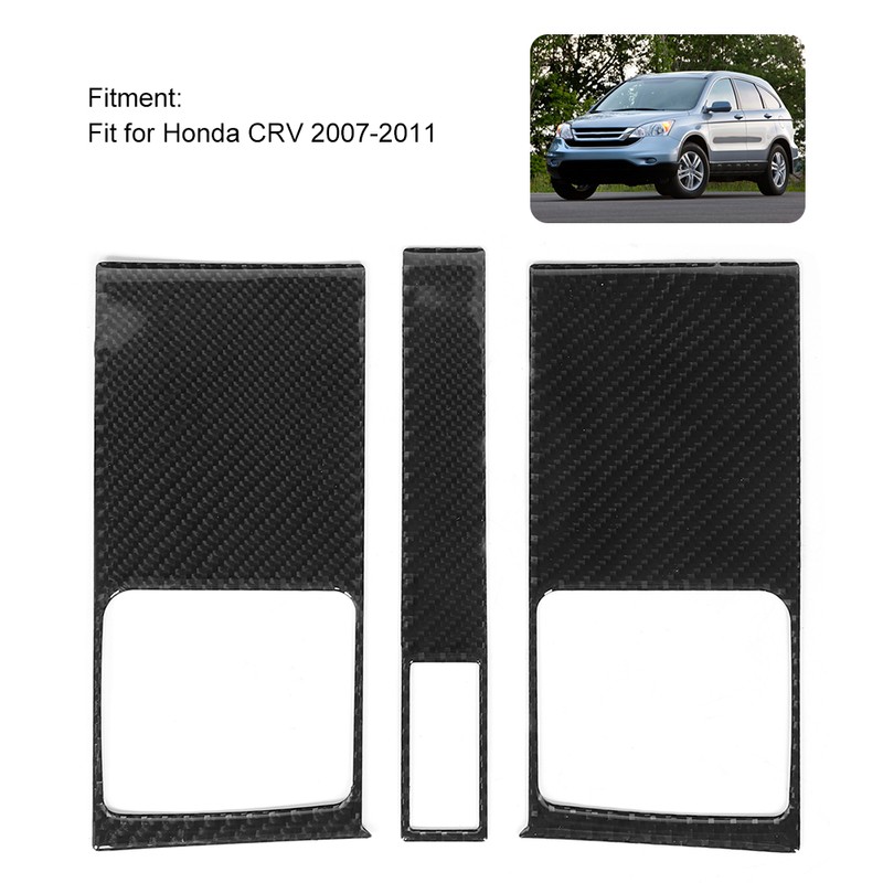3Pcs Center Console Air Vent Cover Frame Carbon Fiber Outlet