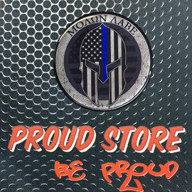 USA Molon Labe Sticker Thin Blue LINE Metallic Domed Decal car Emblem 3D 3"